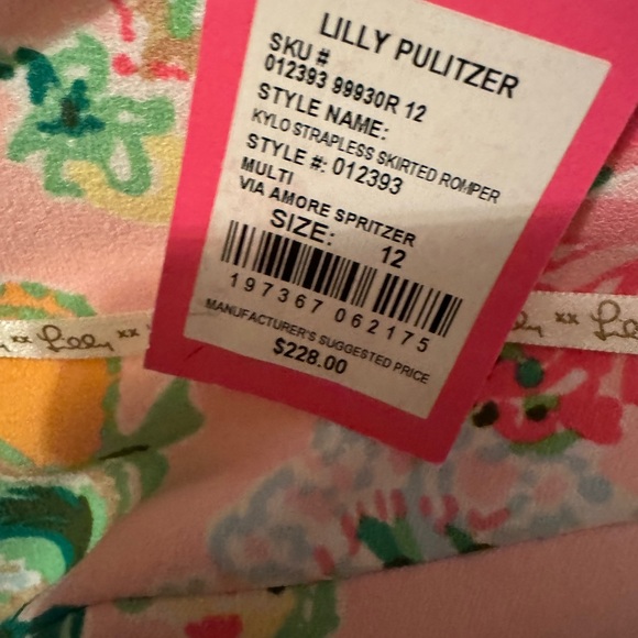 Lilly Pulitzer NWT Size 12 Kylo strapless Romper Via Amore Spritzer - Picture 3 of 3